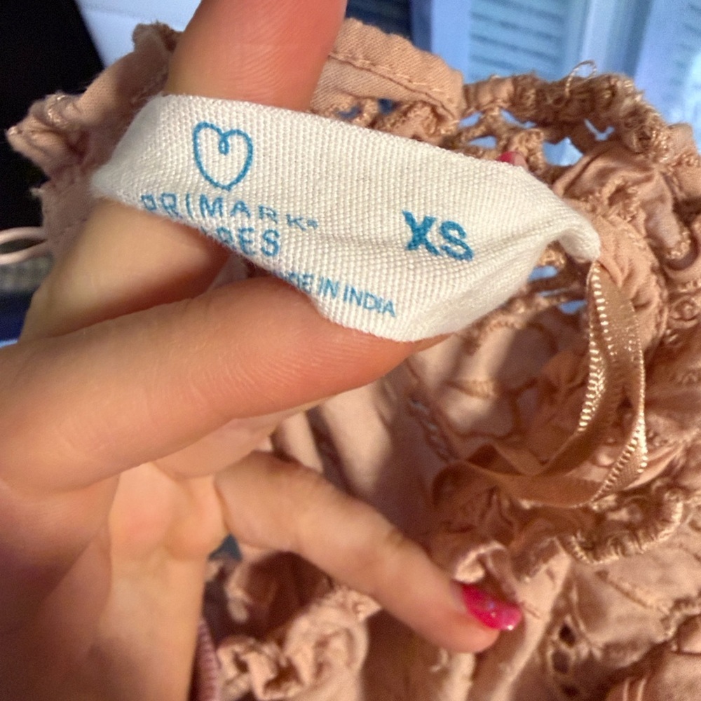 Primark Blush Pink Lade ruffle atop size xs - Picture 6 of 6